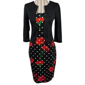 Floral Polka dot Bodycon Dress